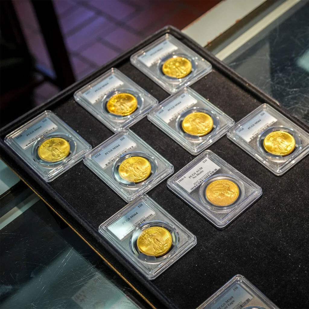 Gold Rare Coins on Display - Sell Gold Rare Coins